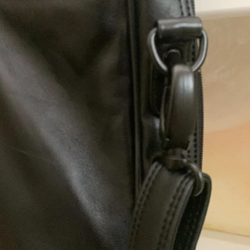 NWOT Genuine black leather slim briefcase